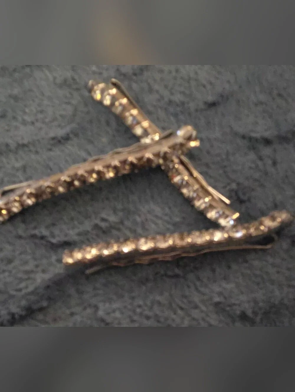 Vintage Silver-Tone Crystal Hair Pins